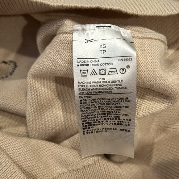 NWT Banana Republic Womens Sweater Cream Polka Dot Long Sleeve Lightweight - Picture 6 of 6